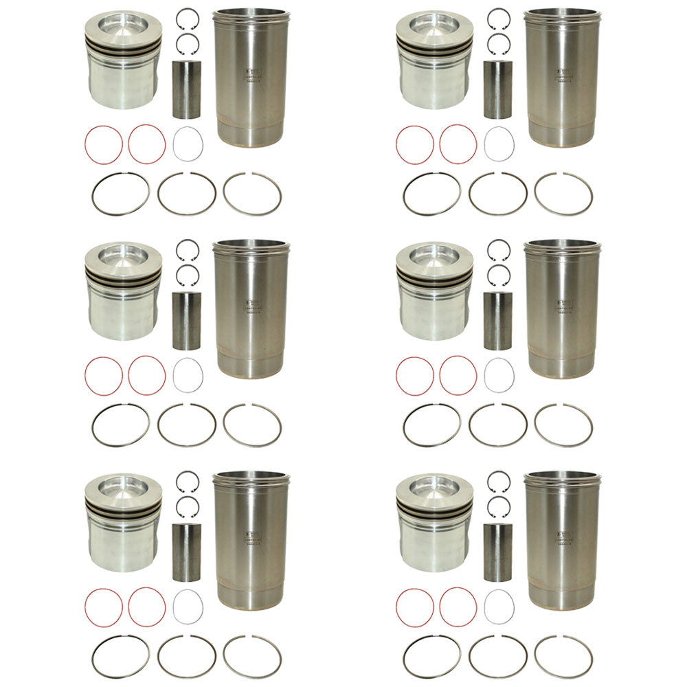Qty 6: Piston Liner Kit Fits John Deere Replaces RE64509