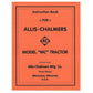 REP035 Operators Manual Reprint: AC WC (1935) Fits Allis Chalmers