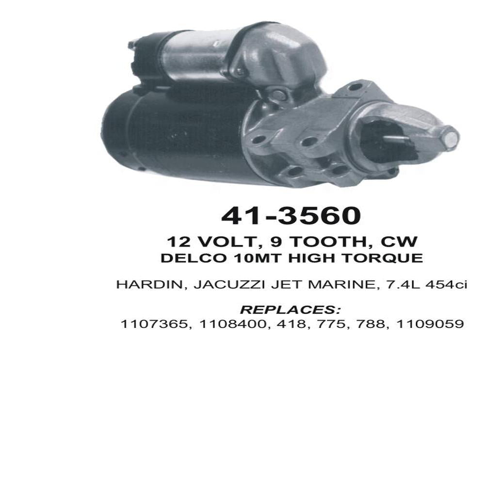 Starter — 10MT-HT 12V 9T CW Fits Allis Chalmers Replaces ROM3560N-USA
