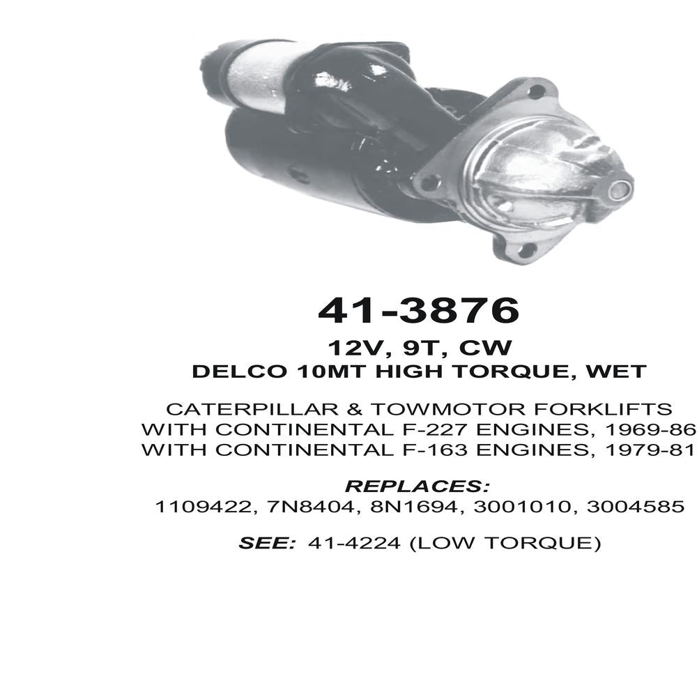 Starter — 10MT-HT 12V 9T CW WET Fits Baker Replaces 115109