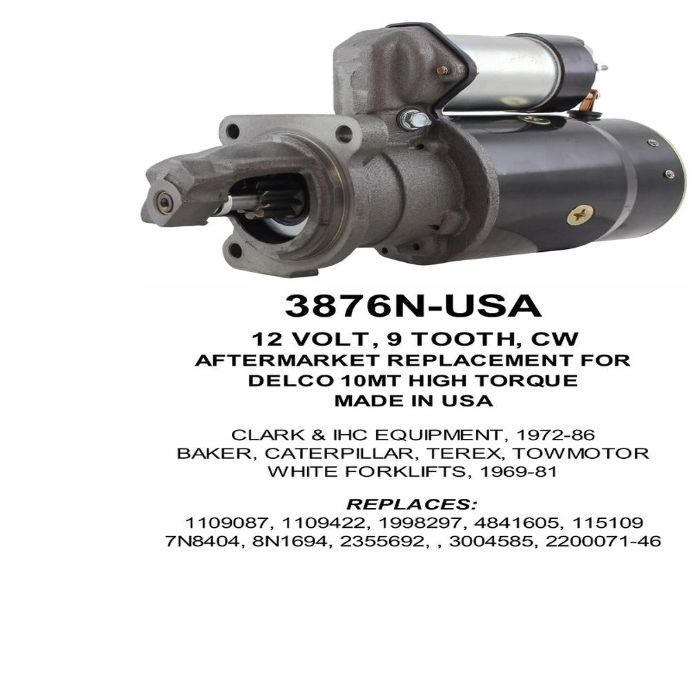 Starter — 10MT-HT 12V 9T CW WET Fits Baker Replaces 115109