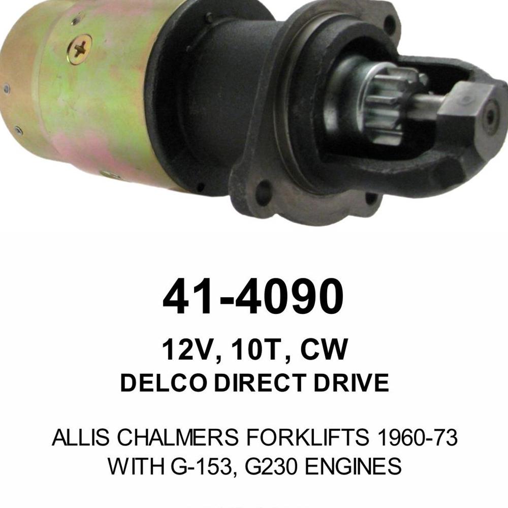 Starter — 10MTE 12V 10T CW F/LIFT Fits Allis Chalmers Replaces ROM4090N-USA
