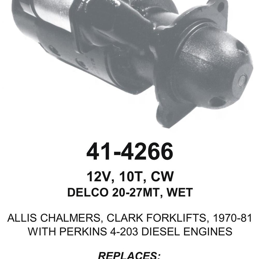 Starter — 20MT 12V 10T CW WET Fits Clark Replaces 2385787