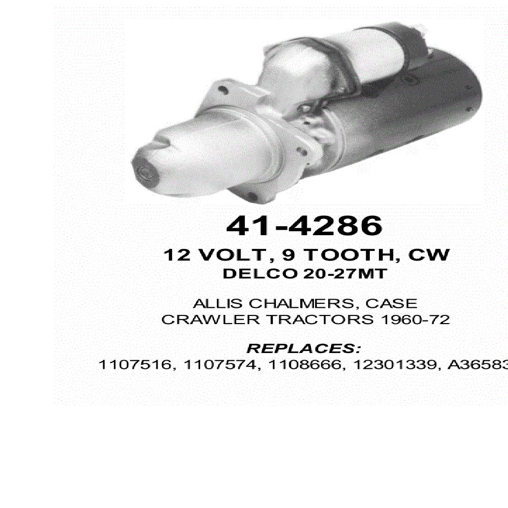 Starter — 25MT 12V 9T CW WET Fits Case Replaces ROM4286N-USA