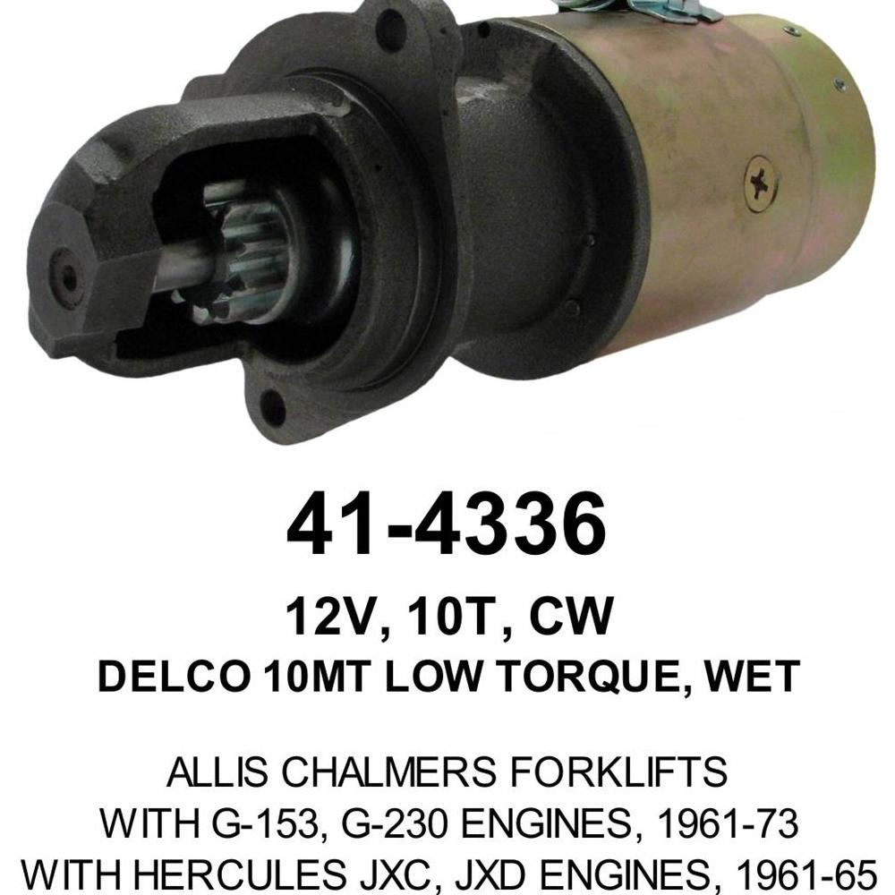 Starter — 10MTE 12V 10T CW HYSTER Fits Allis Chalmers Replaces ROM4336N-USA