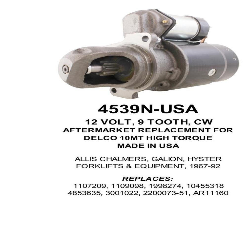 Starter — 10MT-HT 12V 9T CW Fits Hyster