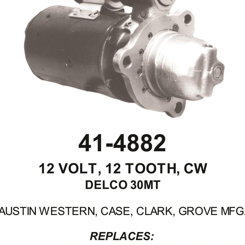 Starter — 30MT EXT 12V 12T CW Fits Austin Western Replaces ROM4882N-USA