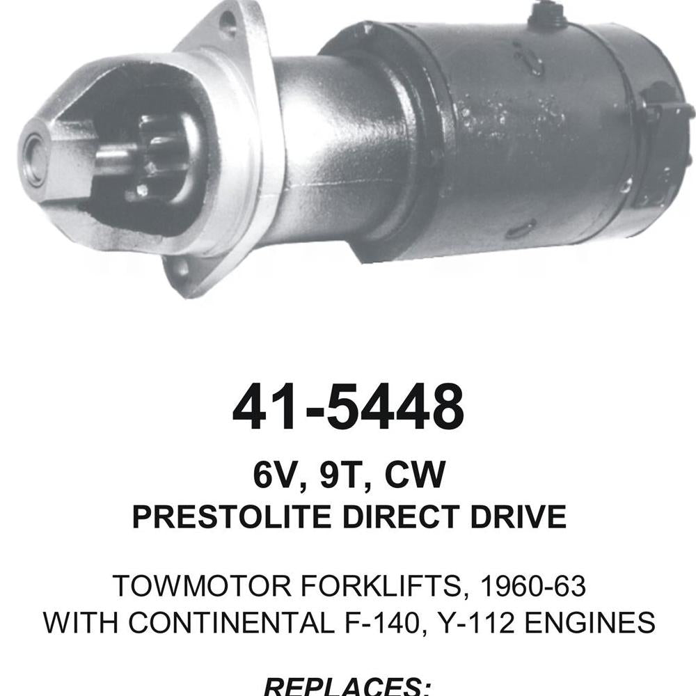 Starter — PREST STR 6V 9T CW Fits Caterpillar Replaces ROM5448N-X-USA