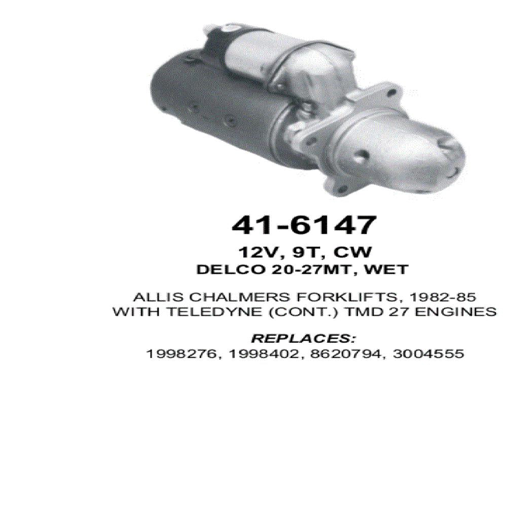 Starter — 27MT 12V 9T WET Fits Allis Chalmers Replaces ROM6147N-USA