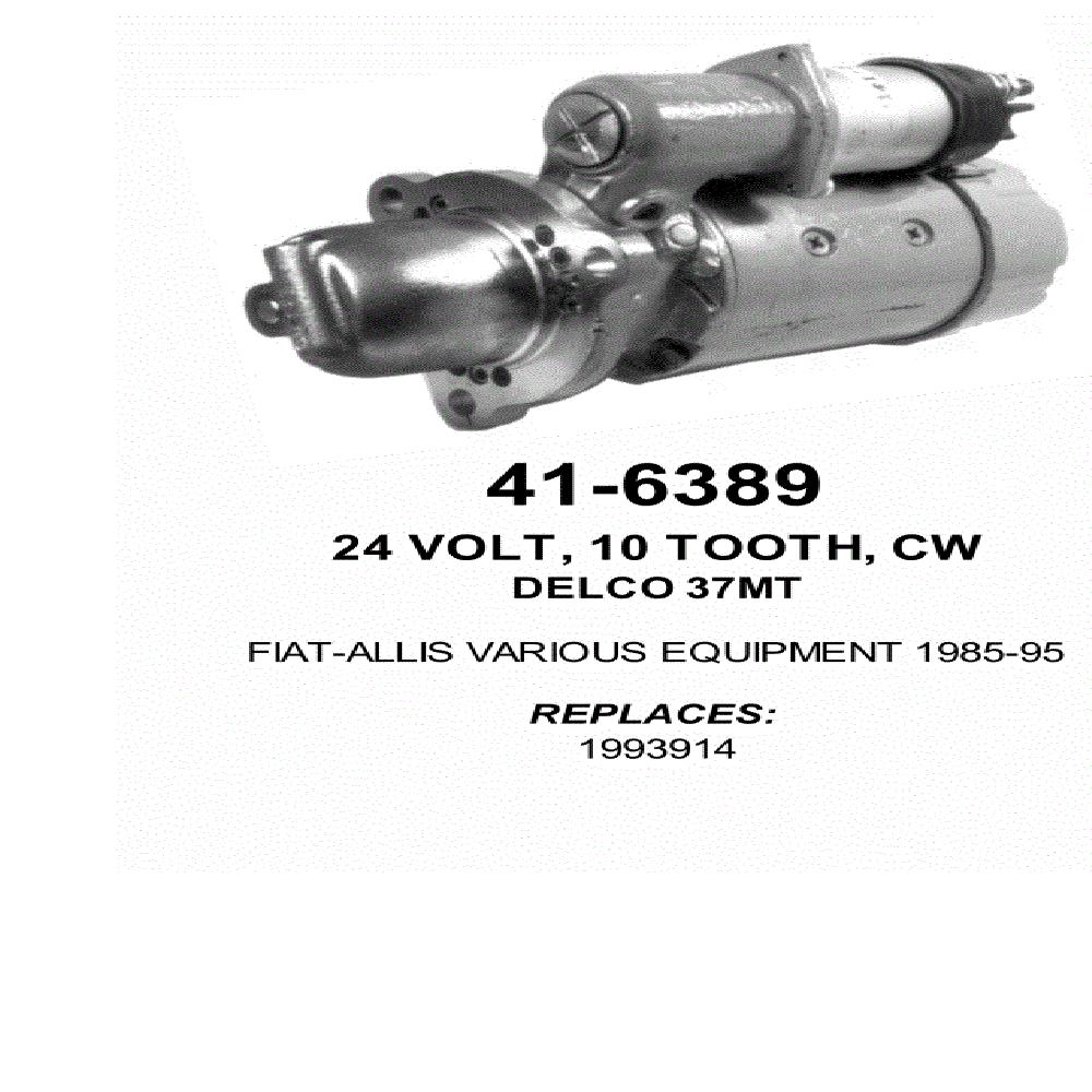 Starter — 37/41MT 24V 10T CW SAE3 Fits Allis Chalmers Replaces ROM6389N-USA