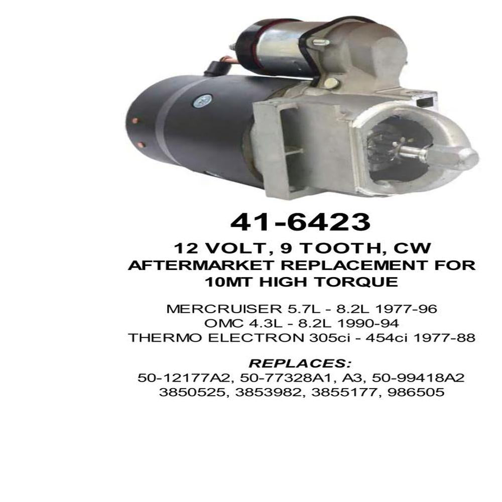Starter — 10MT-HT 9T CW MARINE Fits Crusader Replaces ROM6423N-USA