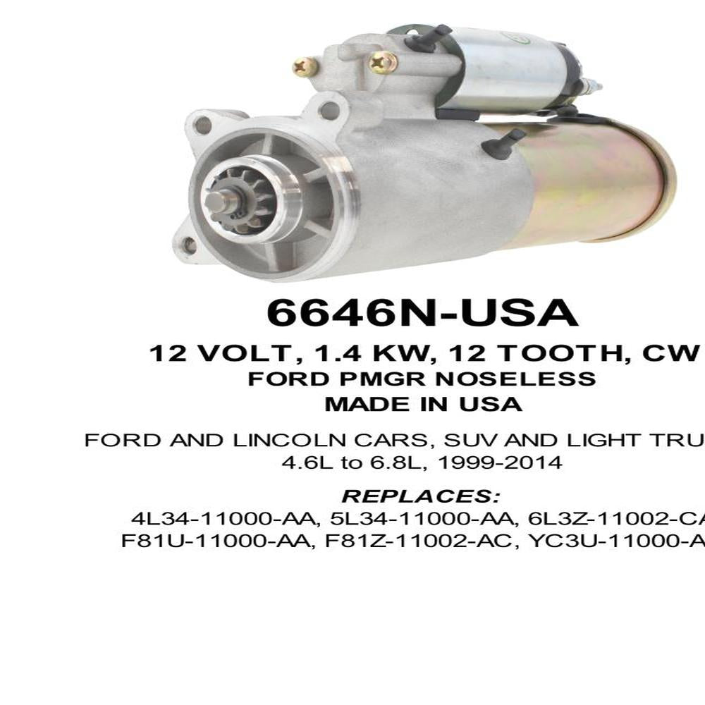 Starter — FORD PMGR 12V 12T CW Fits Lincoln Replaces ROM6646N-USA