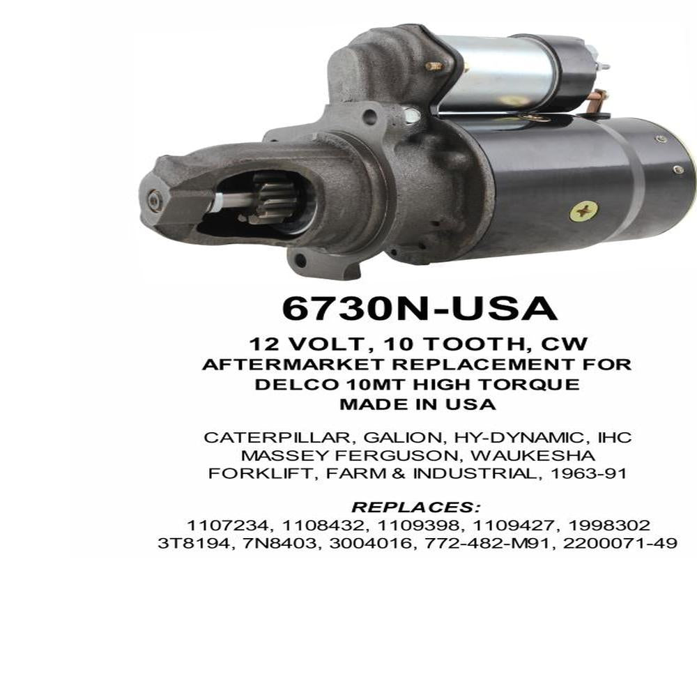 Starter — 10MT-HT 12V 10T Fits Massey Ferguson