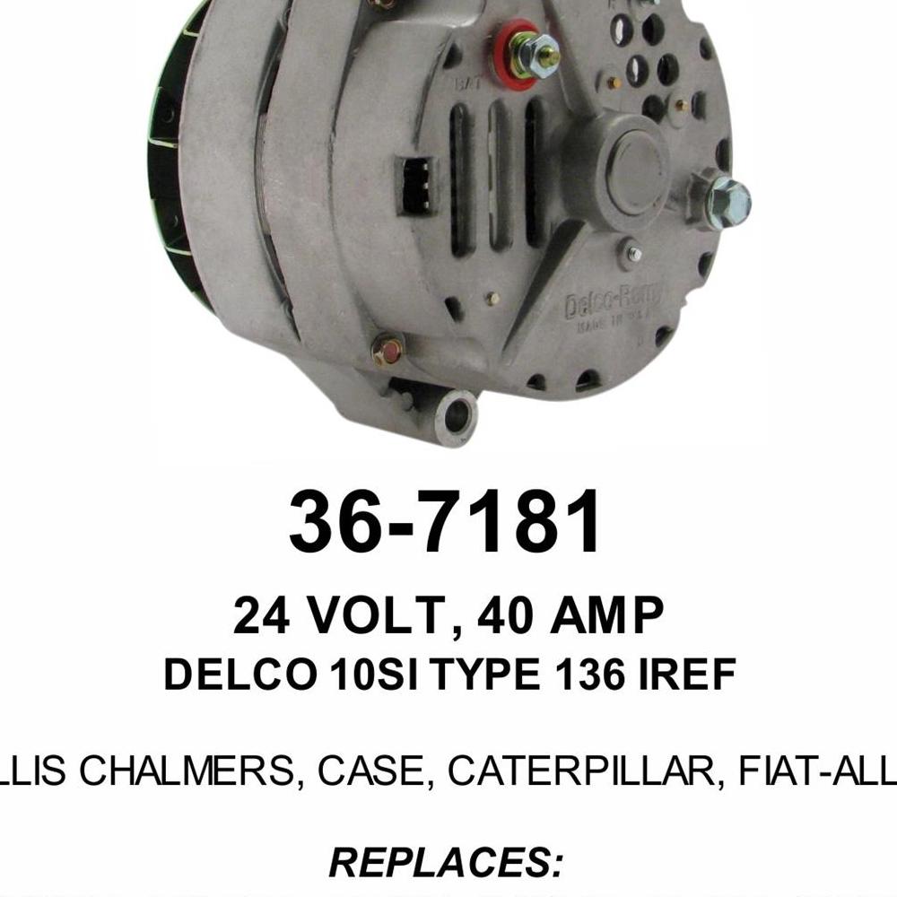 Alternator — DELCO 10SI-136 24V 40A SE Fits Case IH Replaces ROM7181NSE-USA