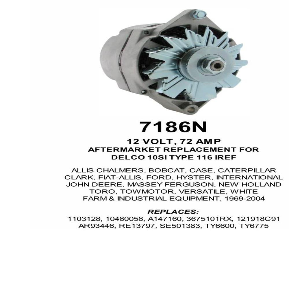Alternator — 10SI T-116 72A Fits Broce Replaces ROM7186N-100A-USA
