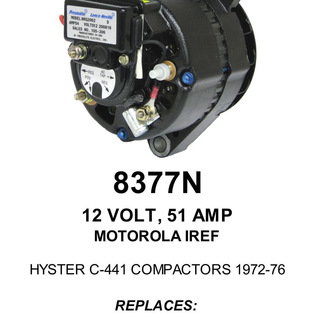 Alternator — MOT IREF 12V 51A MARINE Fits Indmar Replaces ROM8377N-USA