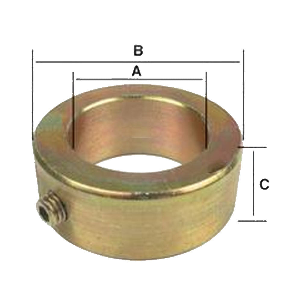 Shaft Locking Collar, ID: 1 1/4'', OD: 2'', Height: 7/8''.