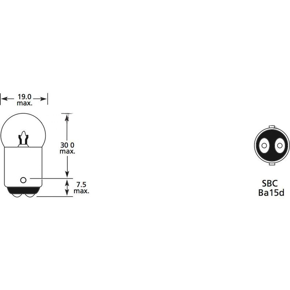 S.109953 Side | Indicator Bulb, 12V, 5W Watts, BA15d Base Fits