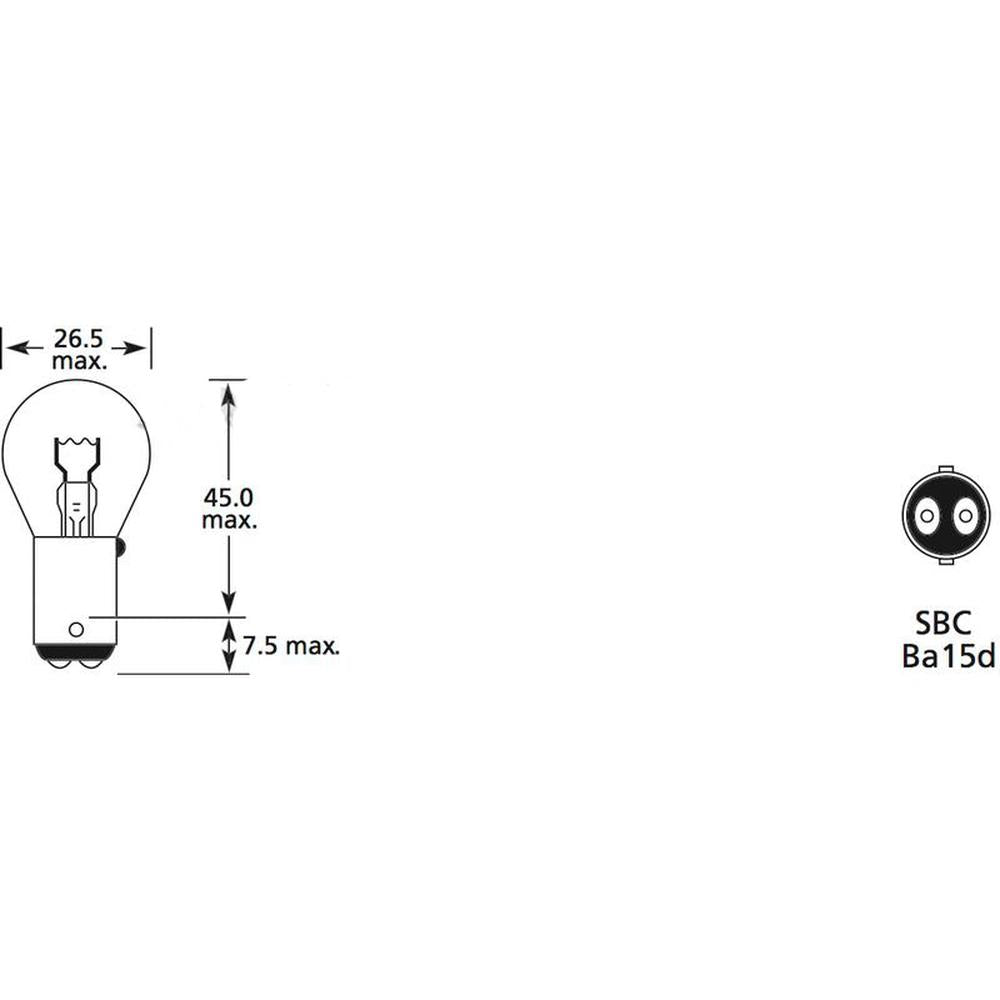S.109960 Side | Indicator Bulb, 12V, 21W Watts, BA15d Base Fits