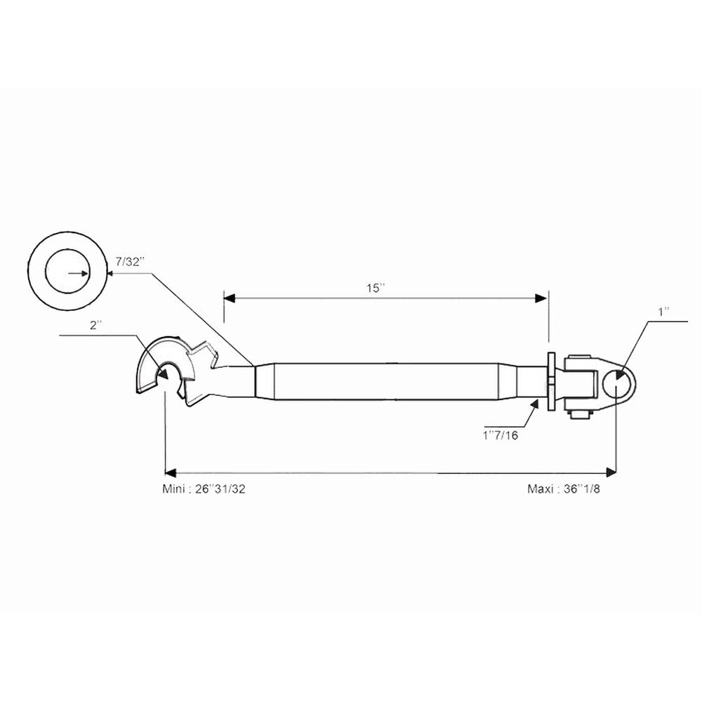 S.13993 Top Link Superlink (Fits CAT.2/2) Knuckle & Q.R. Hook - Fits Case/IH