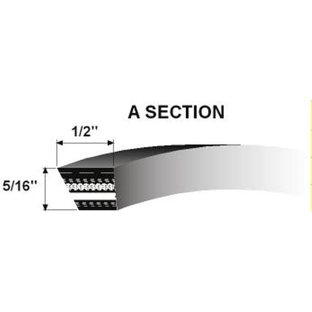 A23 1/2" X 25" Classical V-Belt Wrapped In Polyester Cord