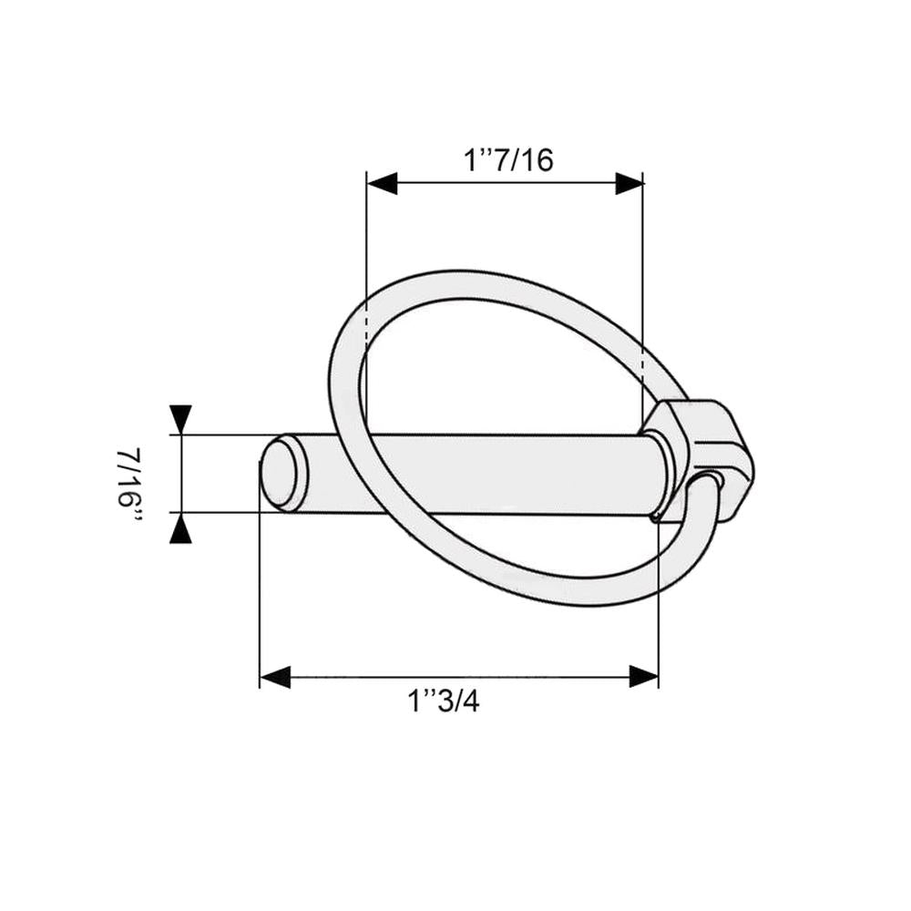 S.30 Round Linch Pin, Chain & Bracket Assembly, Pin 11mm Fits Massey Ferguson