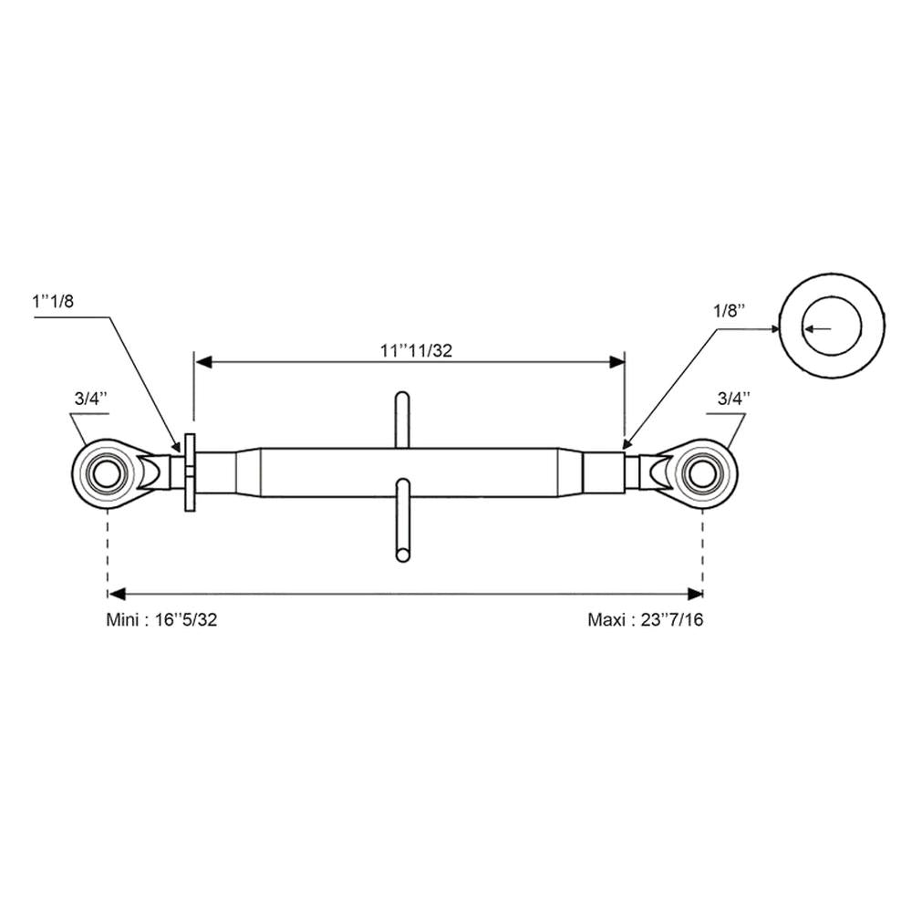 S.306 Top Link Standard Duty (Fits CAT.1/1) Ball and Ball, Min mm: 410mm.