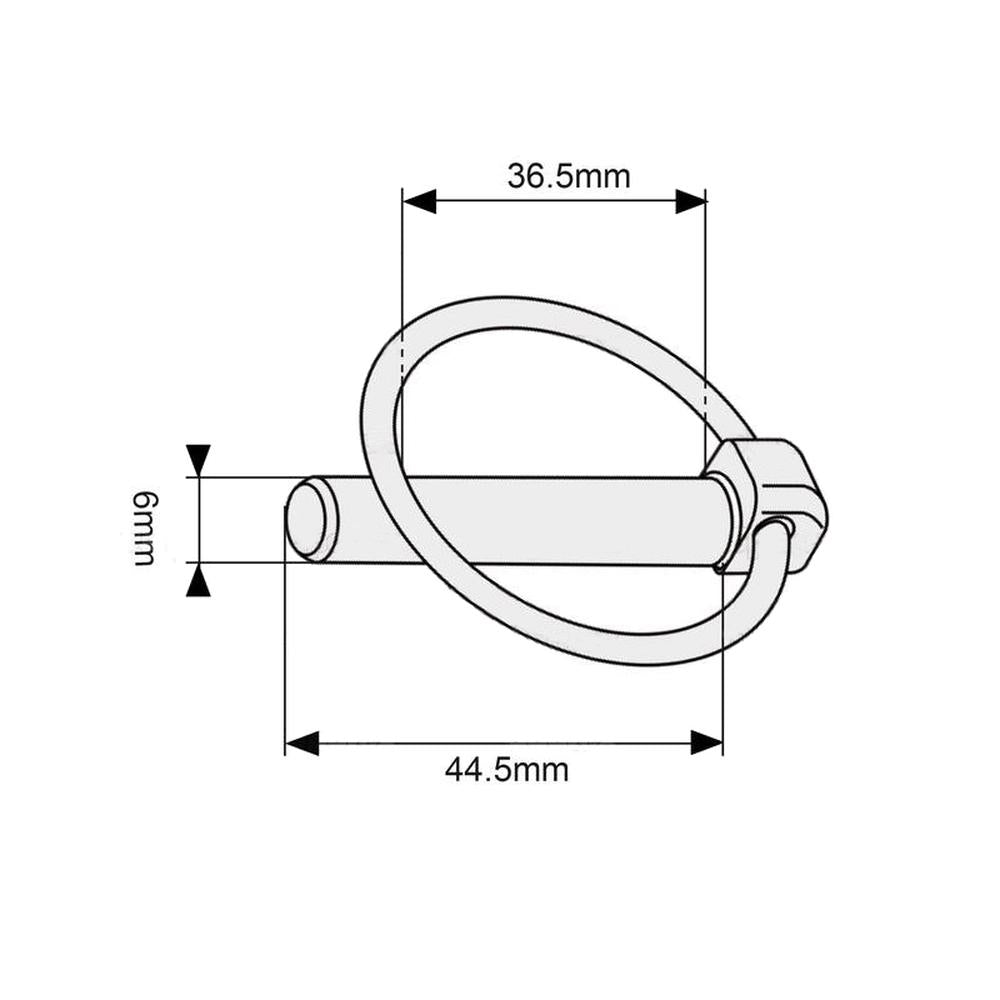 S.37 Round Linch Pin, Pin Ø6mm x 44.5mm ( ) Fits Massey Ferguson