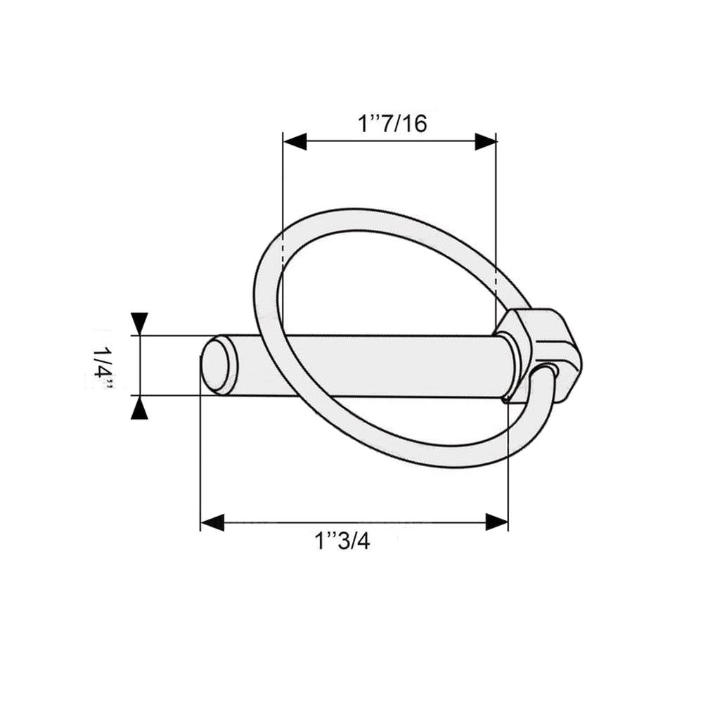 S.37 Round Linch Pin, Pin Ø6mm x 44.5mm ( ) Fits Massey Ferguson