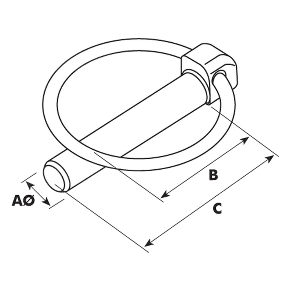 S.39 Round Linch Pin, Pin 11mm x 44.5mm ( ) Fits Ford/New Holland