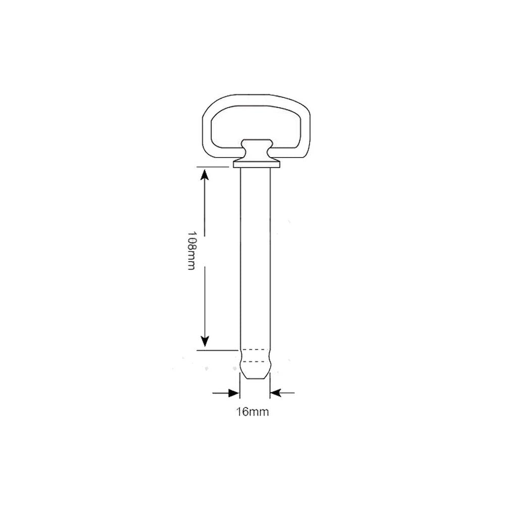 S.52094 Hitch Pin with Grip Clip, Pin Ø5/8'', Working length: 4 1/4''.