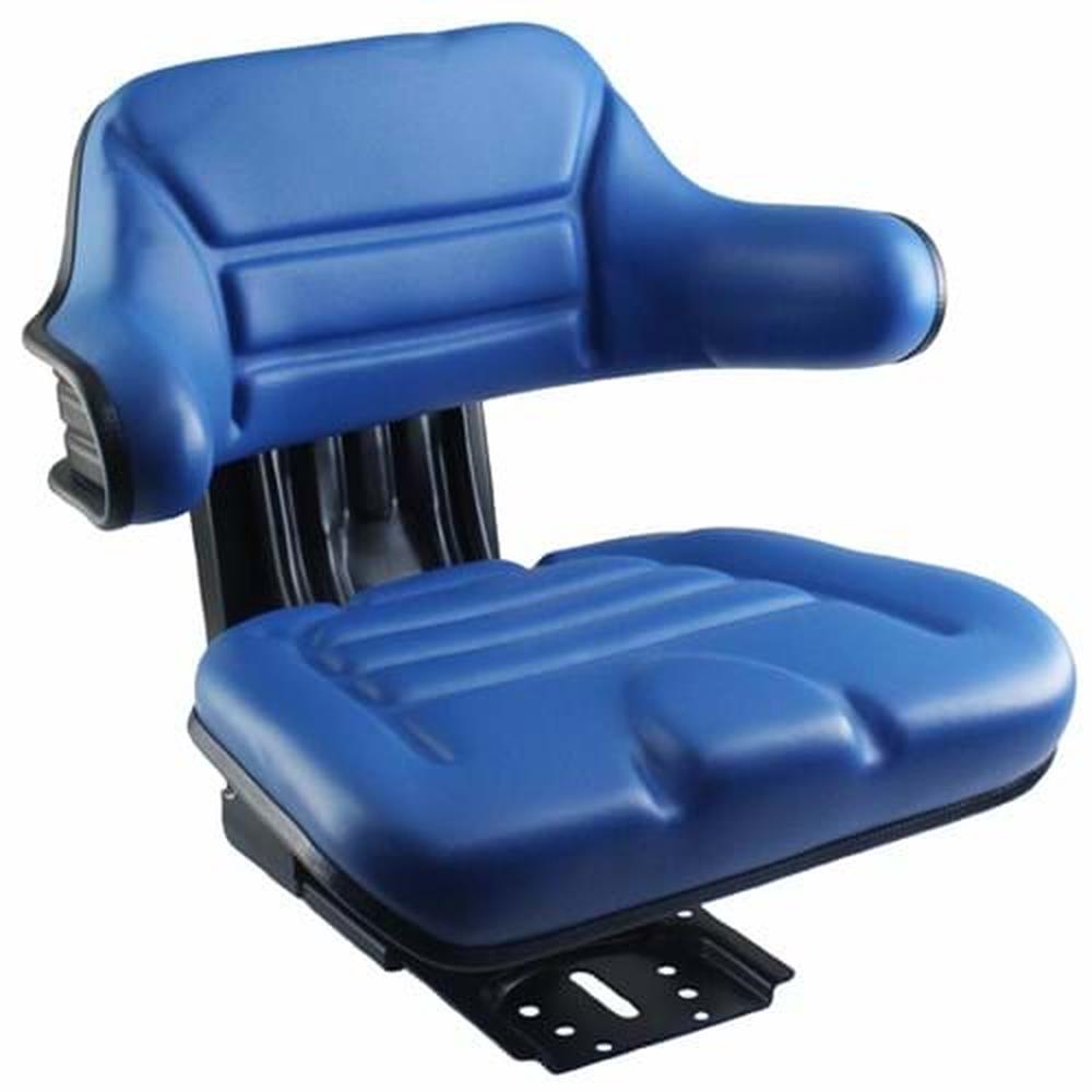 S830686 Wrap-Around Seat, Blue Vinyl w/ Mechanical Suspension Fits New Holland