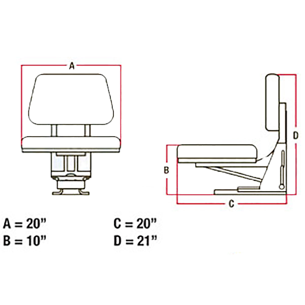 Seat Assembly Trapezoid Backed Vinyl Blue Fits Ford 4630 545 4130 5030 3930 445