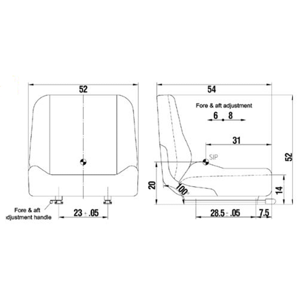 Black Vinyl Seat CTP906B Fits Caterpillar Fits CAT Industrial Construction Model