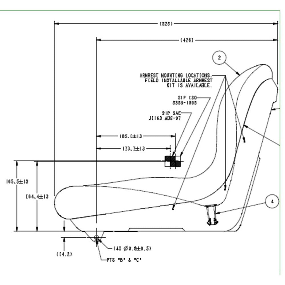 High Back Yellow Seat Fits John Deere Replaces AM125383