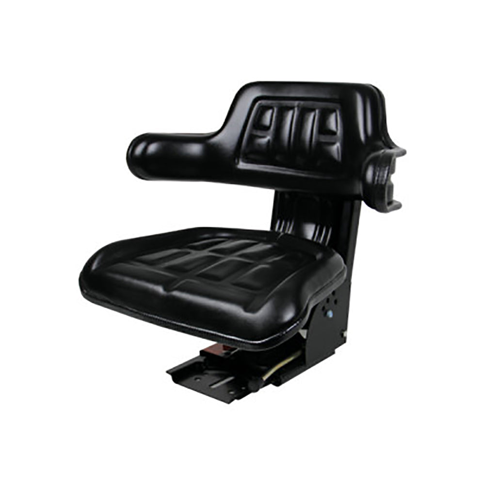 Tractor Seat with Backrest Black Base & Slid Track Mower Forklift Seating