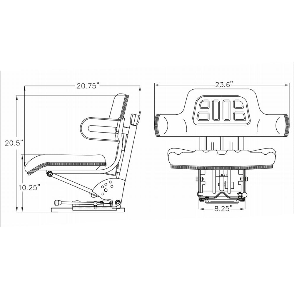 Yellow Universal Tractor Seat - plain Fits Universal Products Replaces 0278213
