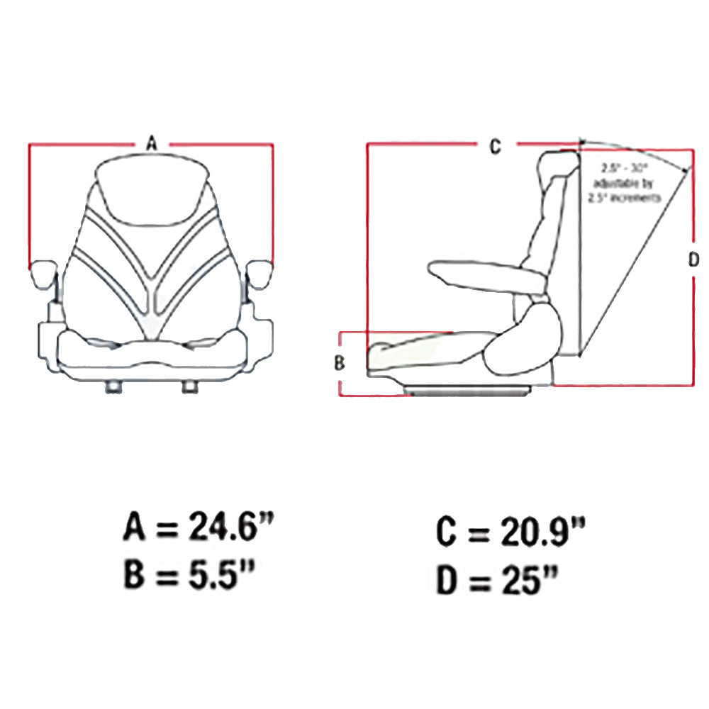 Gray Cloth Seat Fits Kubota Fits Cub Cadet Tractor Lawn Loader Forklift