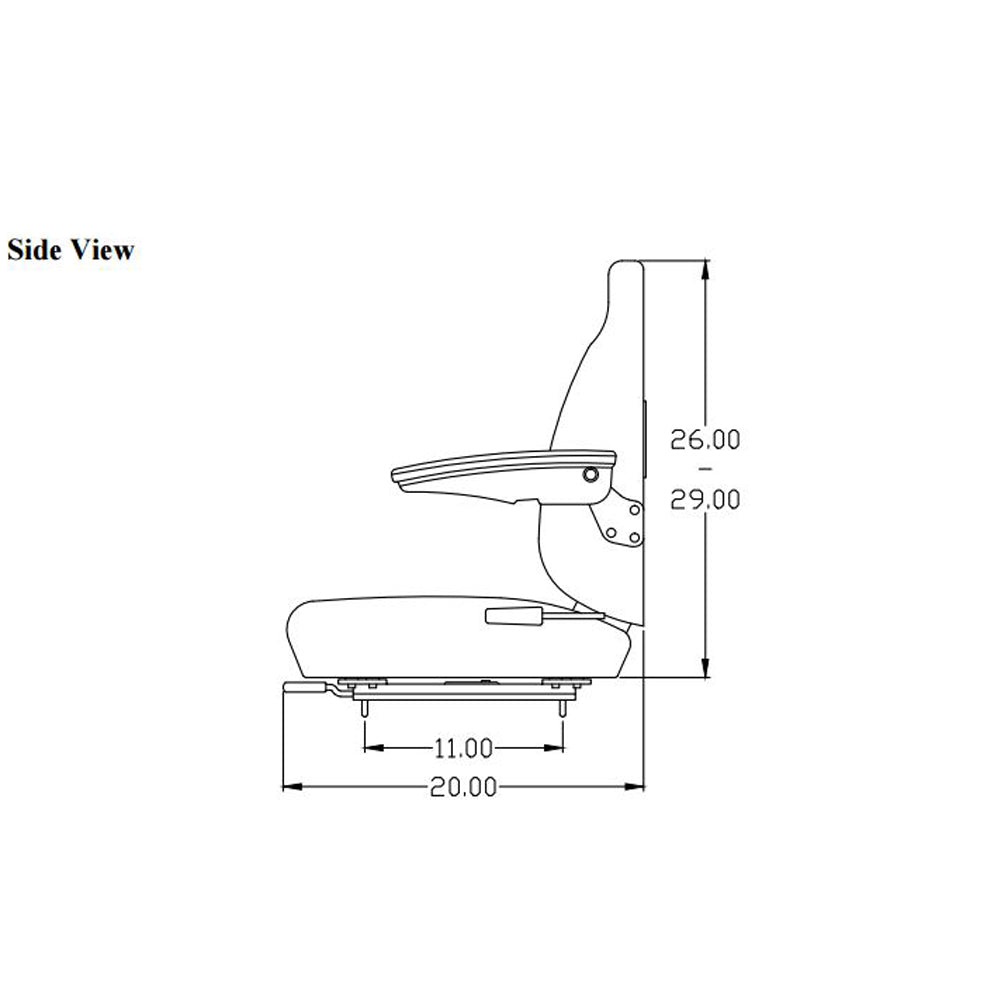 SEQ90-0168 Black Cordura Fabric Seat Assembly Fits Case/International Harvester