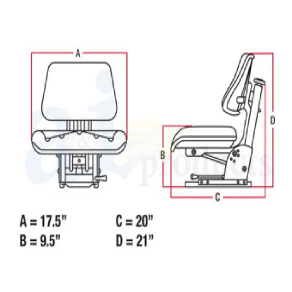 T333YL Yellow Universal Trapezoid Seat Fits Case/International Harvester