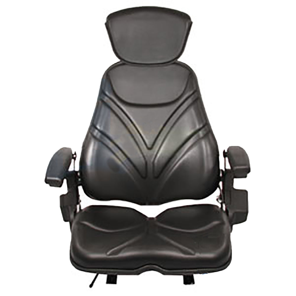 Universal Vinyl Black Seat For Riding Mower Tractor Skid Steer Loader Backhoe