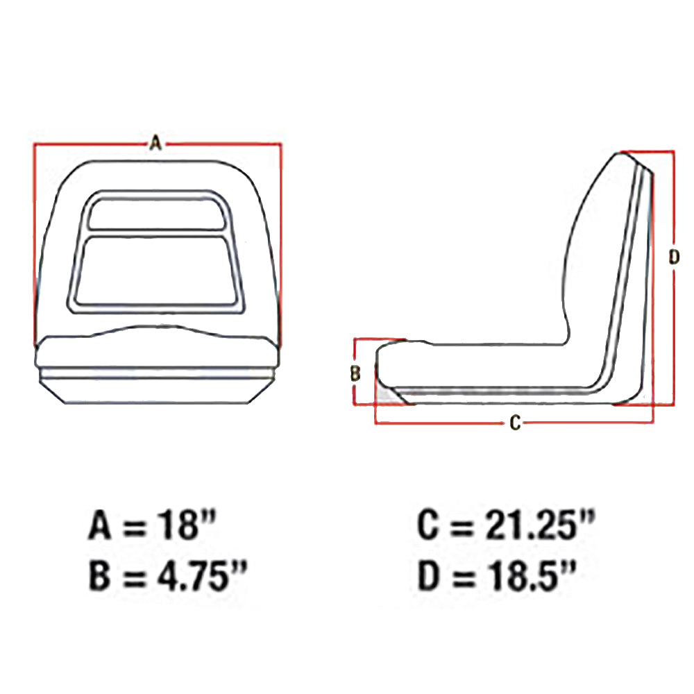 Gray Vinyl Seat Fits Universal Products Replaces B1LGT100GR