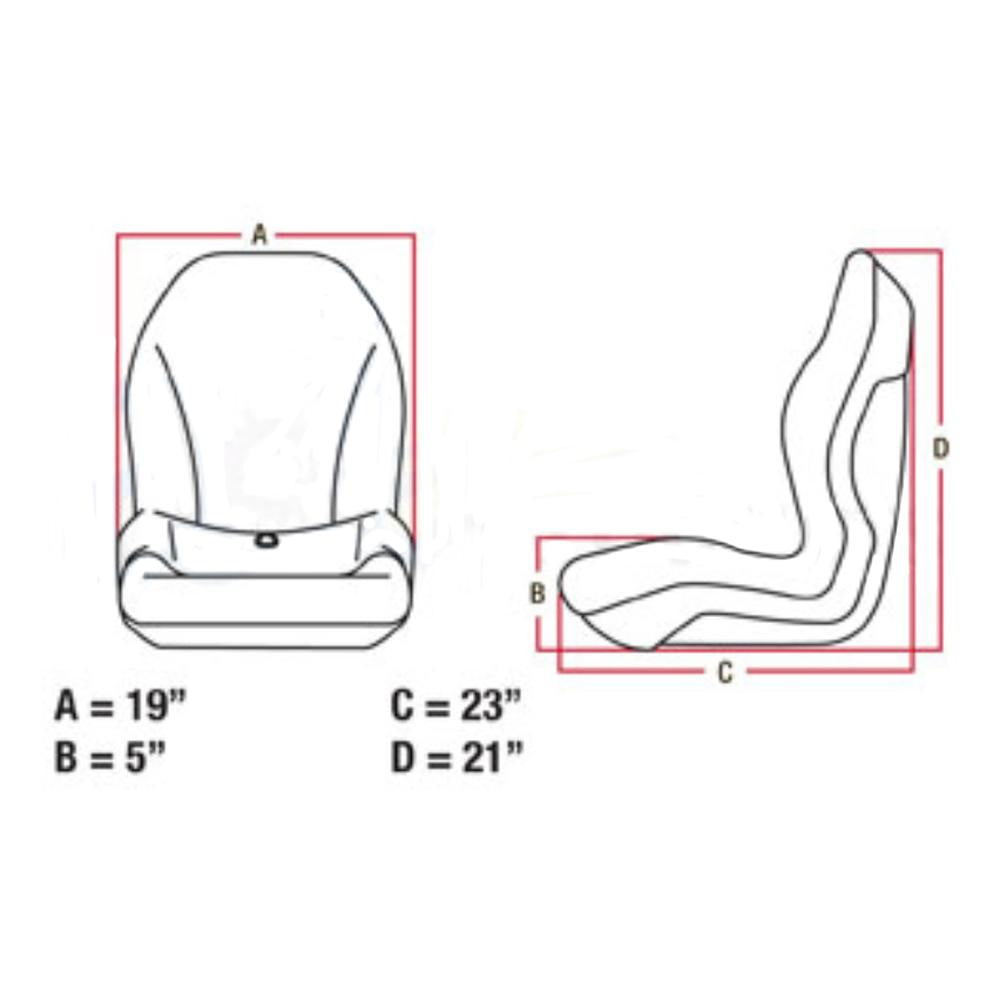 A-B1LGT125GR-AI Seat, Lawn & Garden, UTV, Tractor, Skidsteer, Gray Vinyl