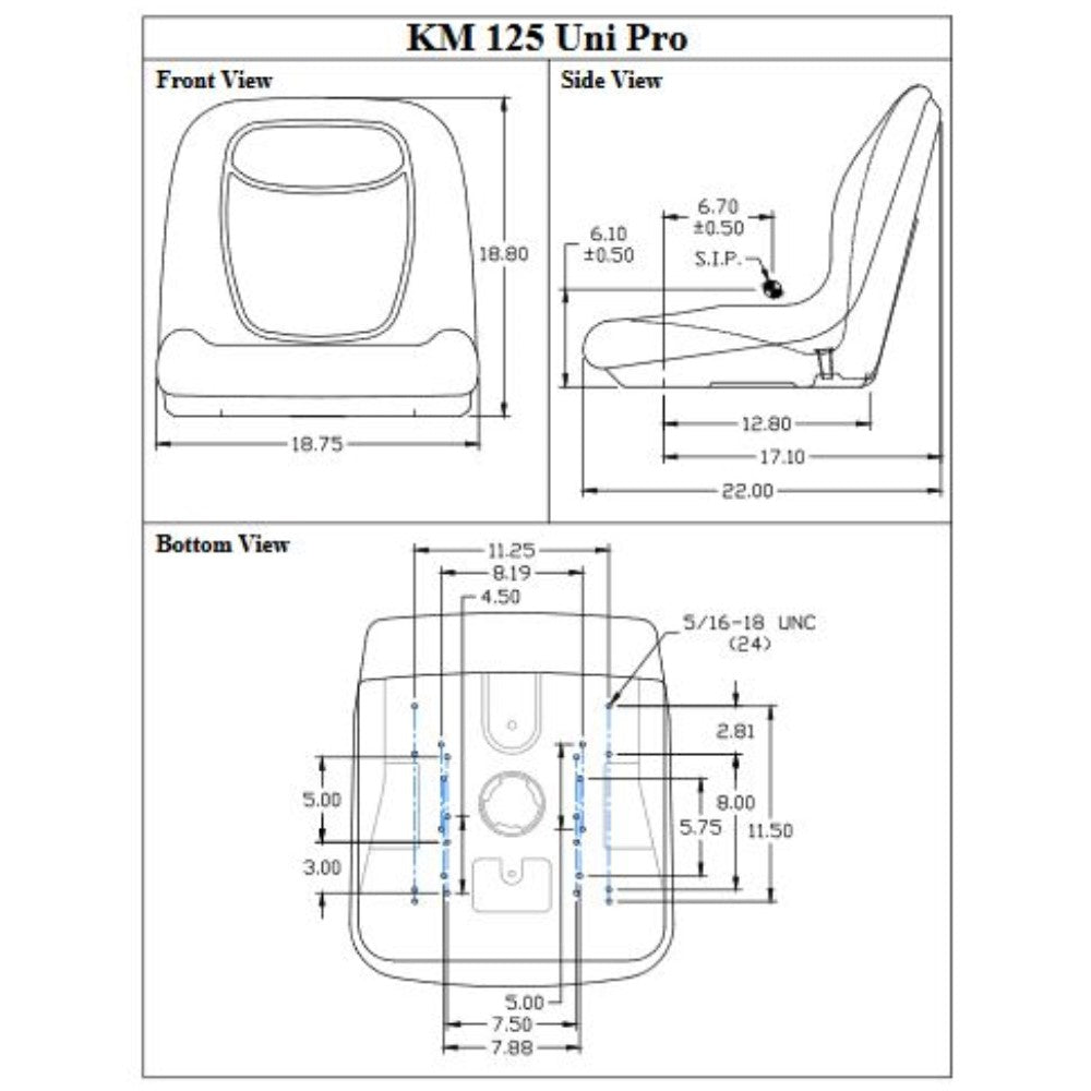 High Back Yellow Seat Fits 650 750 850 950 & 1050 Fits John Deere Compact Tracto
