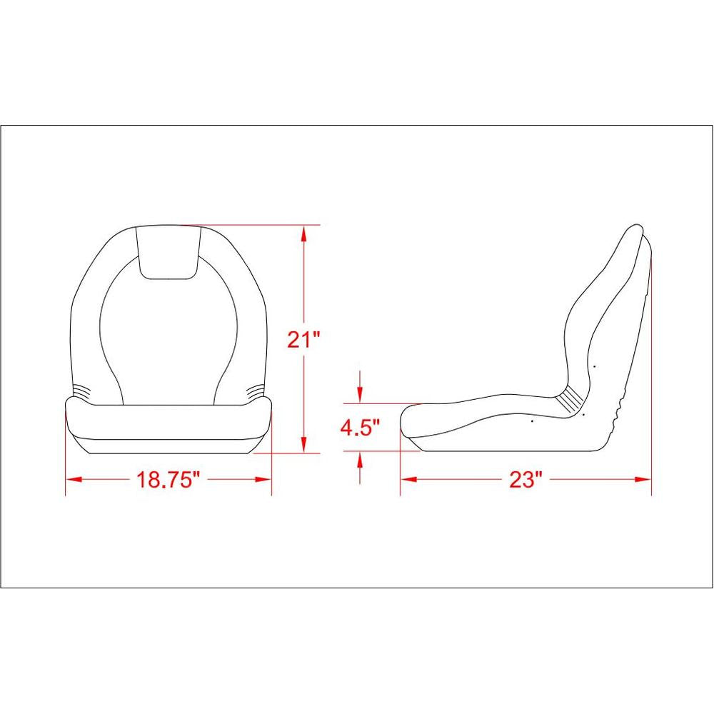 790501 Yellow 19" Wide x 21" High x 23" Deep Ultra High Back Seat Fits Case