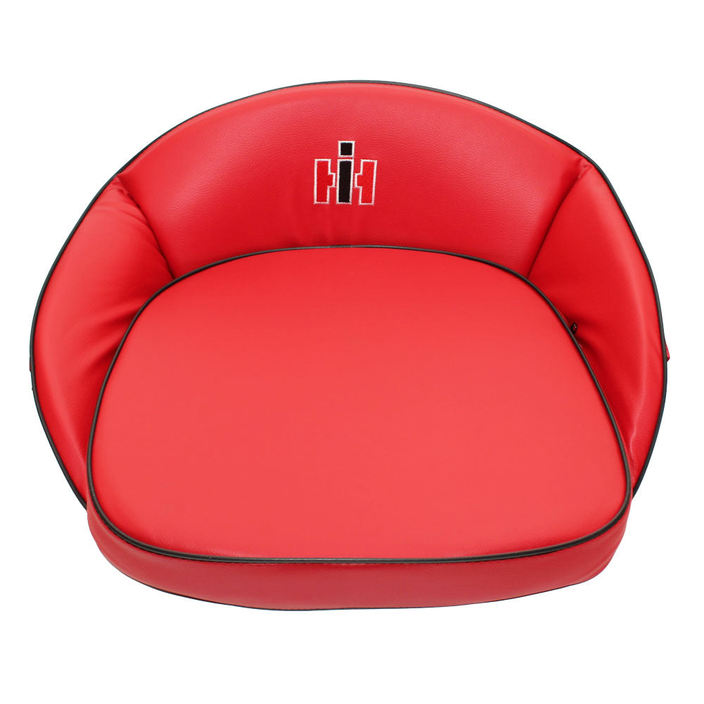 Red Deluxe Seat Cushion with Logo Fits International Harvester