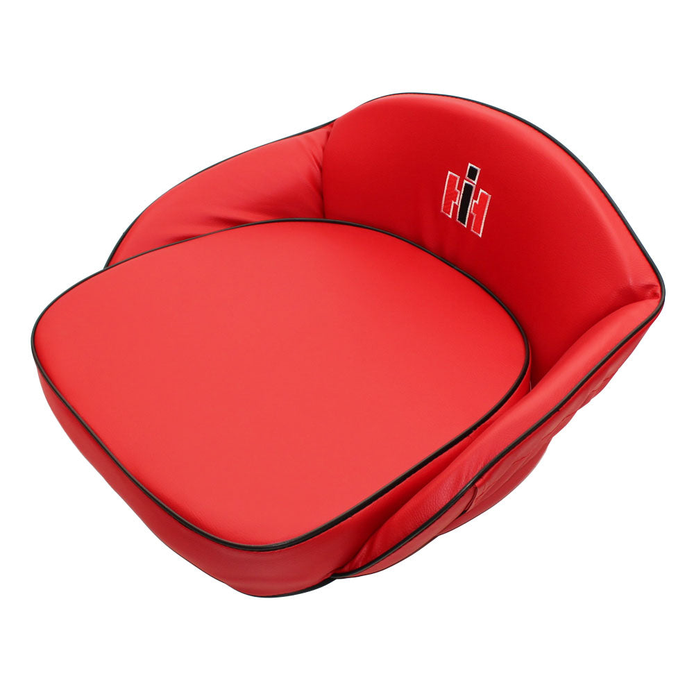 Red Deluxe Seat Cushion with Logo Fits International Harvester