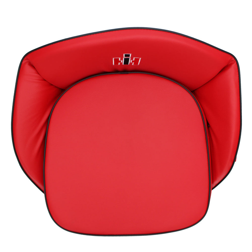 Red Deluxe Seat Cushion with Logo Fits International Harvester