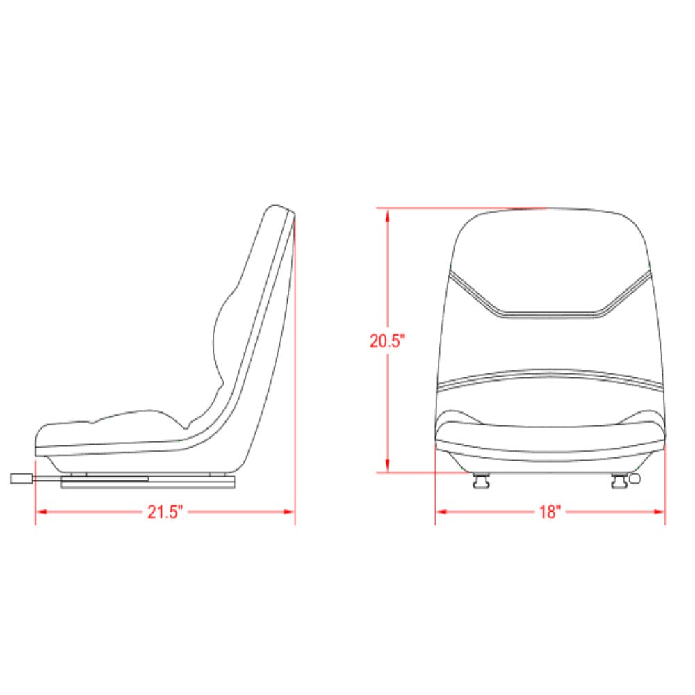 High Back Black Seat Fits Bobcat S130 S150 S160 S175 S185 S205 S220 Skid Ste