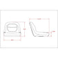 Black Low Back Seat Fits Agco Mower 512G 524H 1616H 2020 2023 2027 1620HV